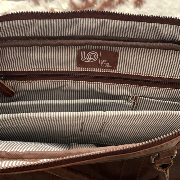 BRIEFCASE NWT Genuine Leather Tan - Picture 2 of 3